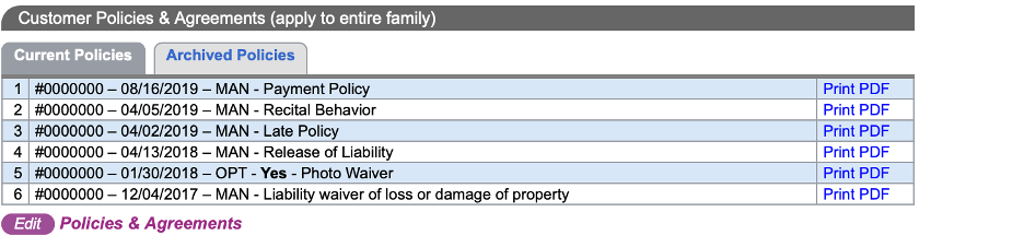 Clickable PDF policies for use in disputes